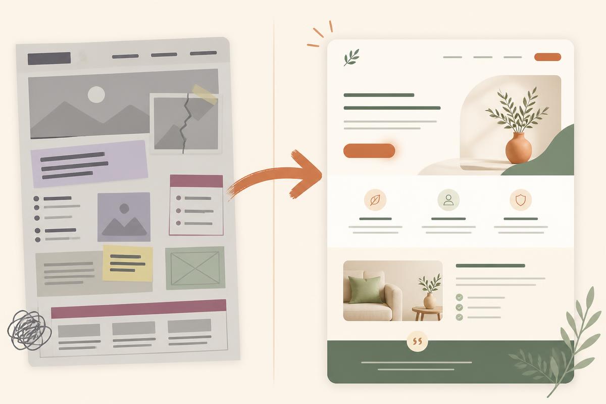Before and after website redesign transformation